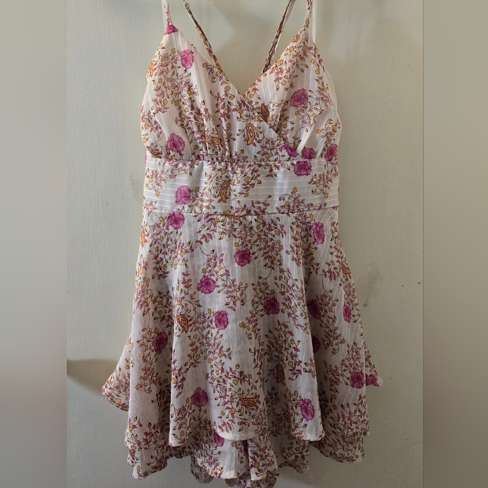 Floral Spaghetti Strap Romper